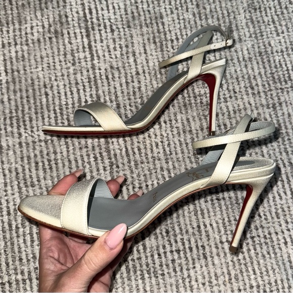 Christian Louboutin Shoes - New Christian Louboutin Loubigirl 85 Satin Heels Sandals Cream White Bridal 38